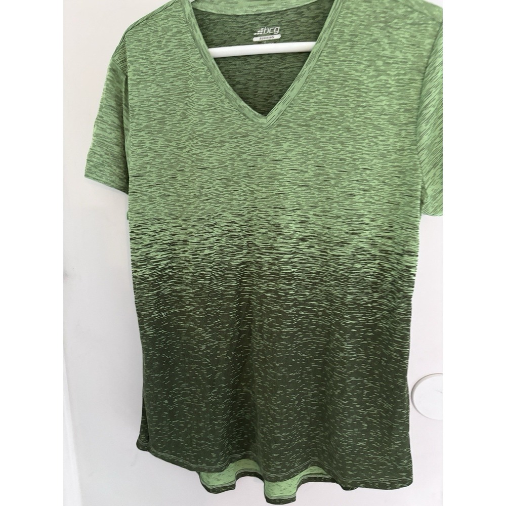 BCG XL Running Practice Jersey Shirt Unisex V Neck Patterned Green Ombré 42x26